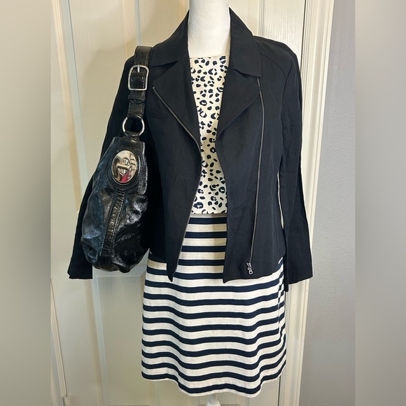 💙”Talbots” Women's Dark Navy 100% Linen Zip Front Jacket w/ Pockets Size 8P💙 - Picture 16 of 16